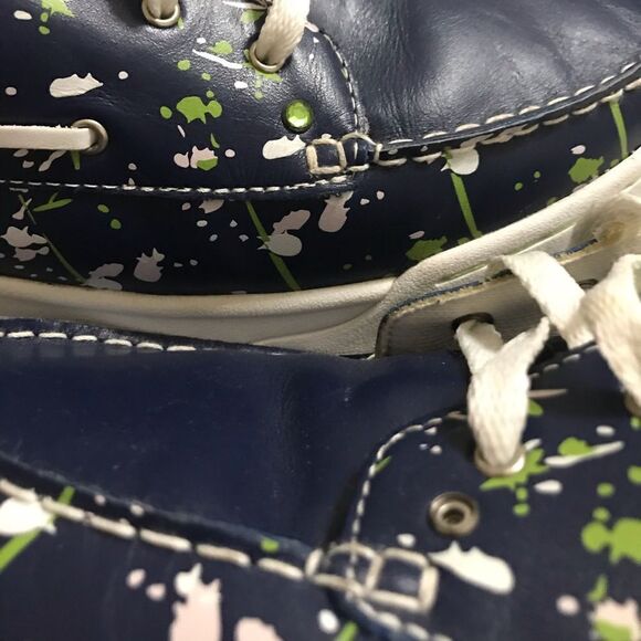 Echo Women’s Rare Red Boat Blue|Green Hoover Splatter Loafer Shoes Sz 9 - Picture 7 of 8